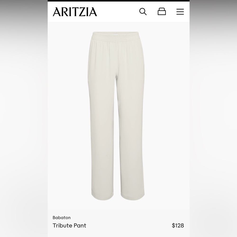 Babaton tribute pant (size M) - matte Pearl